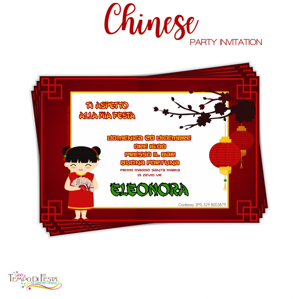 inviti personalizzati di festa a tema cinese