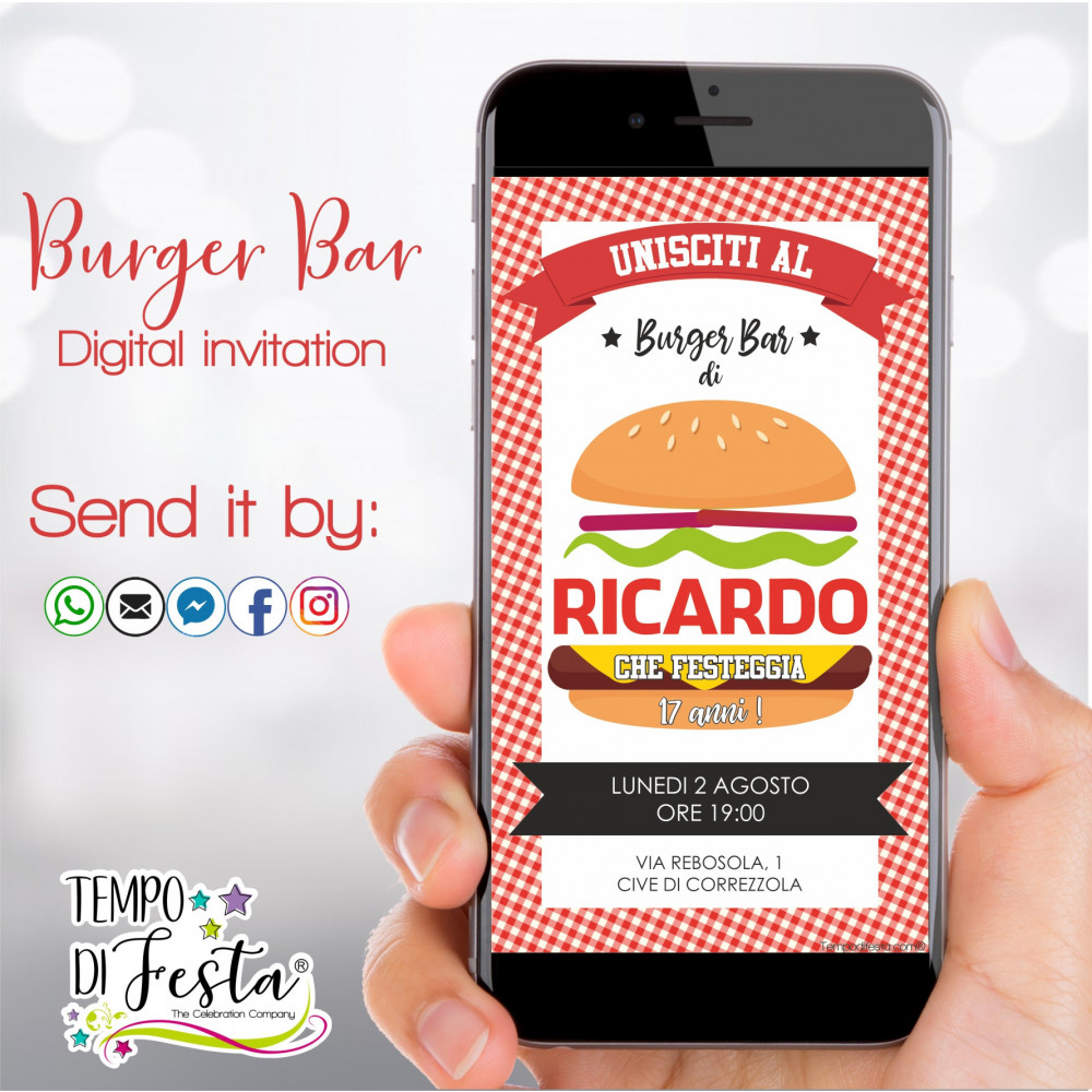 Burger Bar themed digital...