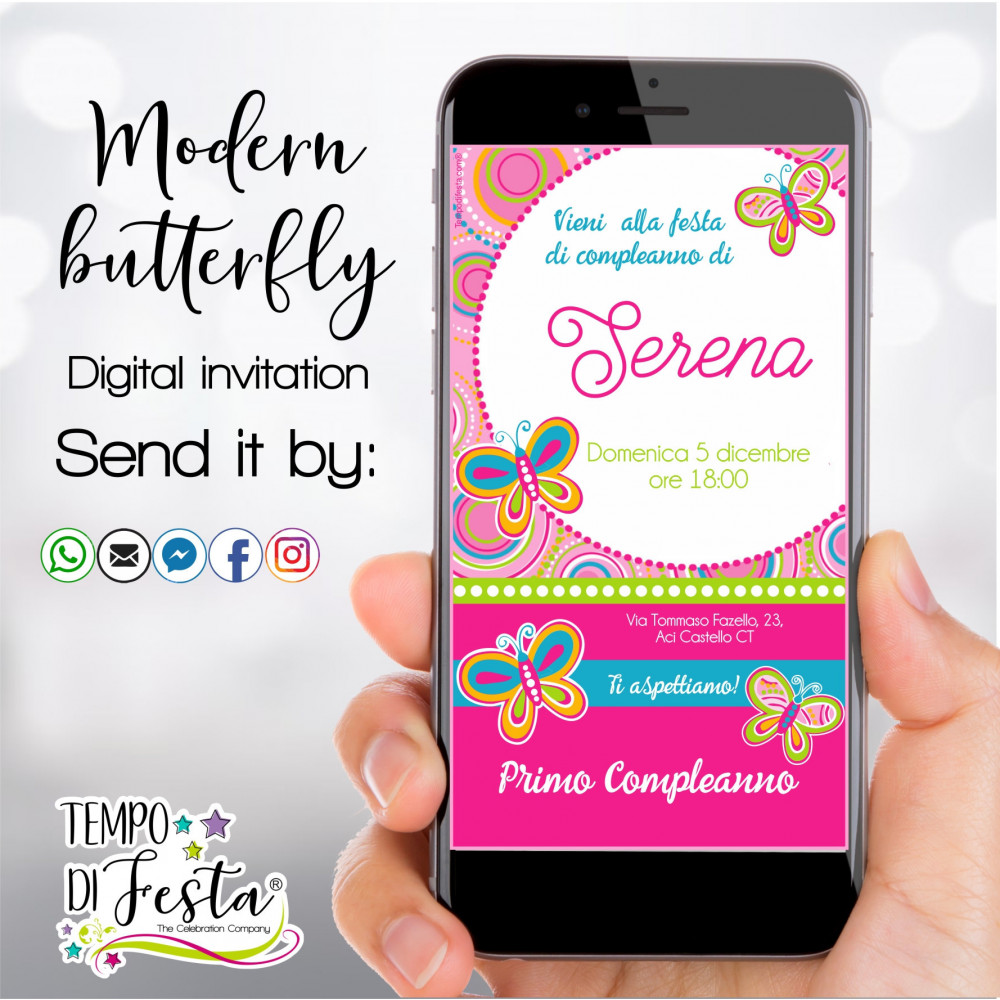 Modern butterfly invitation...
