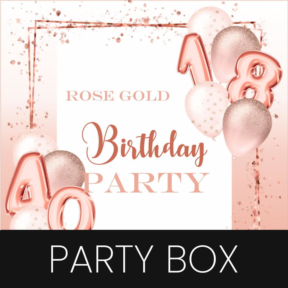 Fiesta rosa y oro Part box