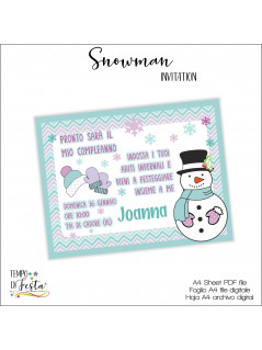 Muñeco de nieve invitaciones personalizadas para imprimir