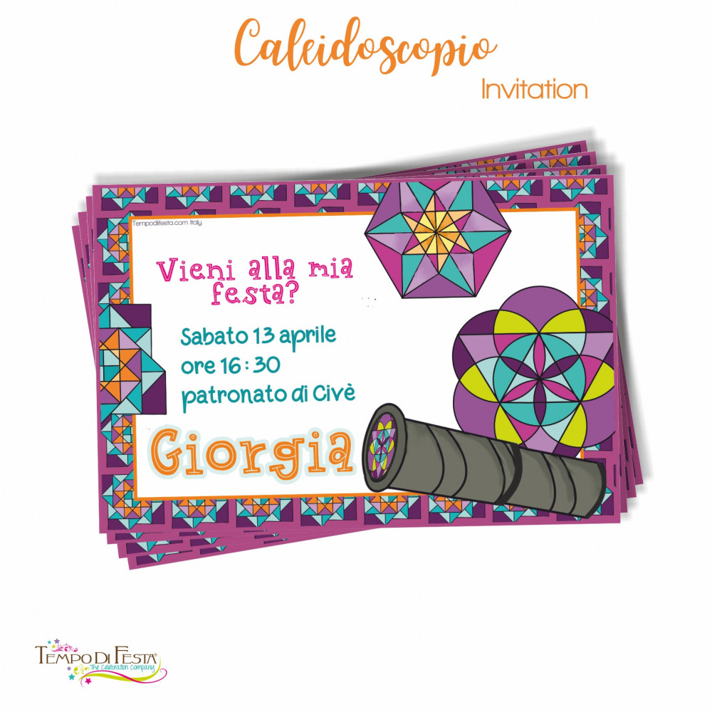 KALEIDOSCOPE PARTY INVITATION KALEIDOSCOPE PARTY INVITATION