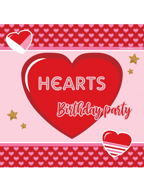 Hearts birthday party kit