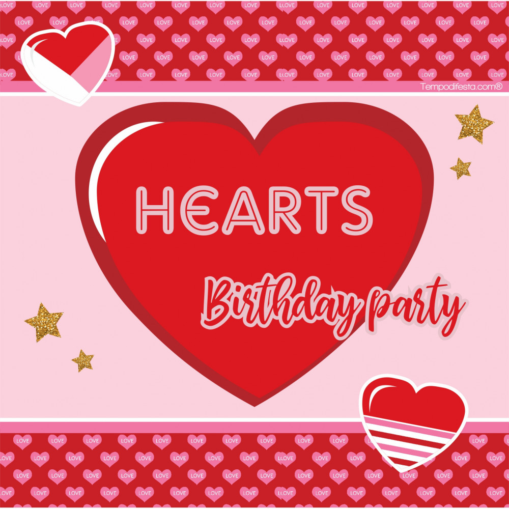 Hearts birthday party kit