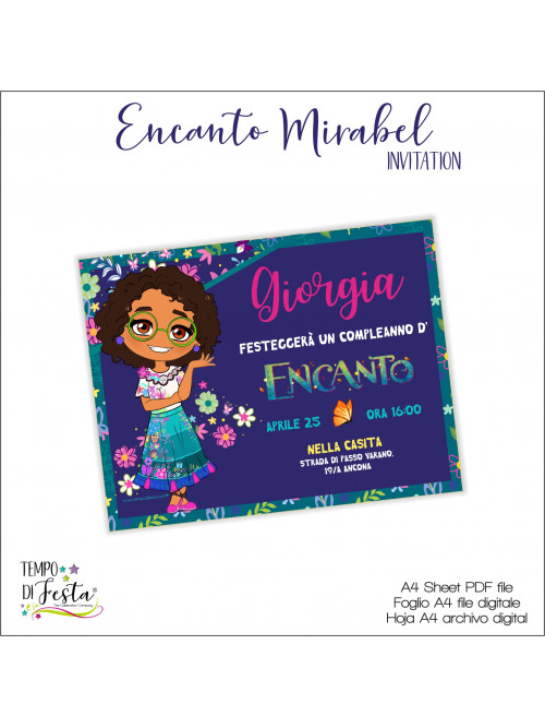 Encanto Mirabel Madrigal digital invitations