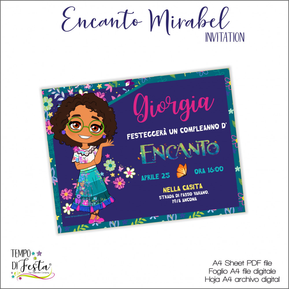 Encanto Mirabel Madrigal digital invitations