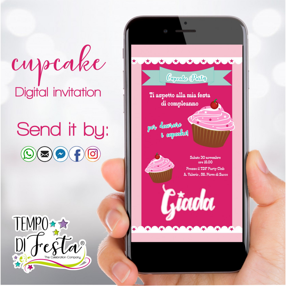 cupcake inviti per WhatsApp