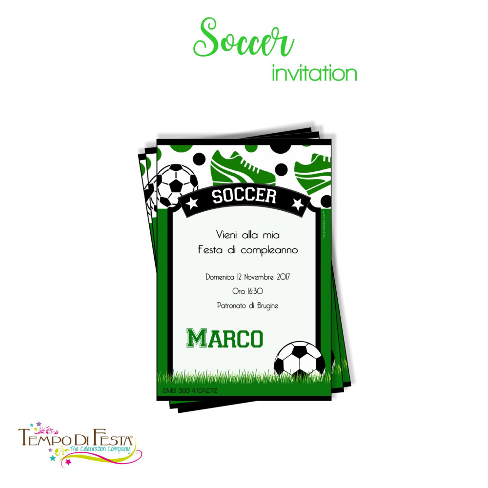 FOOTBALL SOCCER CUSTOMIZED PARTY INVITATIONS