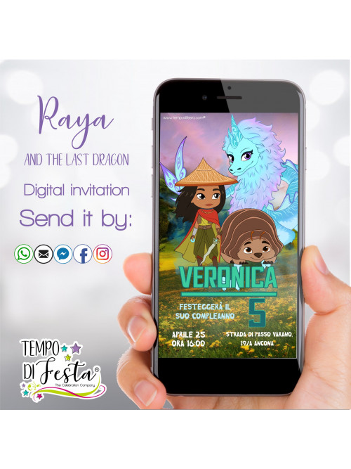 Raya y el ultimo dragón Invitaciones para WhatsApp.