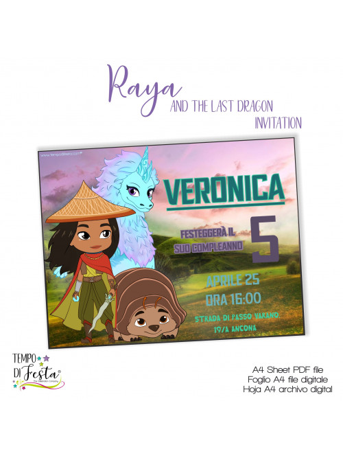 Raya and the last dragon digital invitations