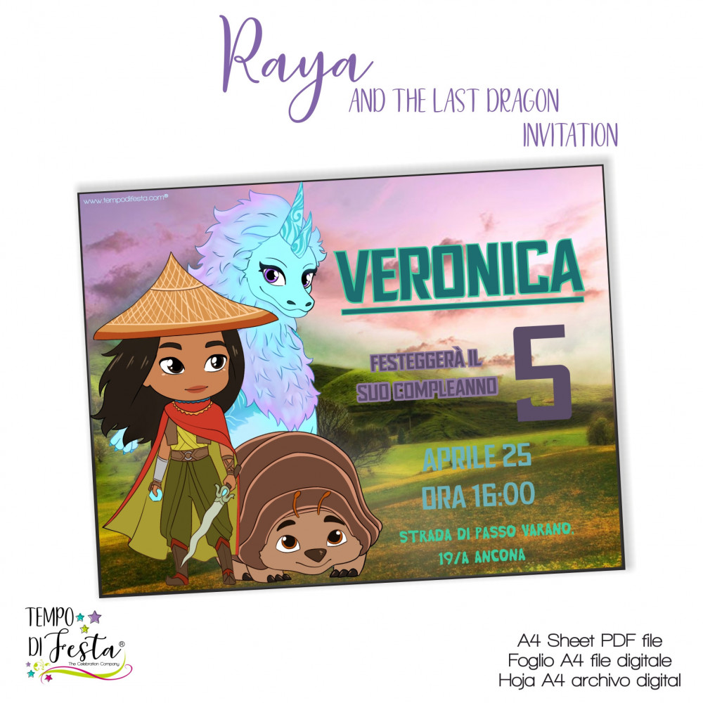 Raya and the last dragon digital invitations