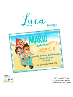 Luca disney pixar digital invitation to print.