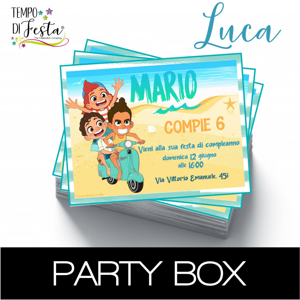 Luca disney pixar invitations in a box