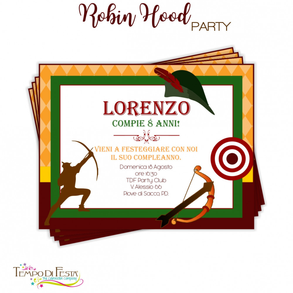 ROBIN HOOD INVITI PERSONALIZZATI ROBIN HOOD INVITI PERSONALIZZATI