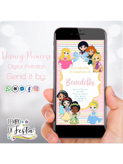 Disney Princess, Digital invitation for WhatsApp.