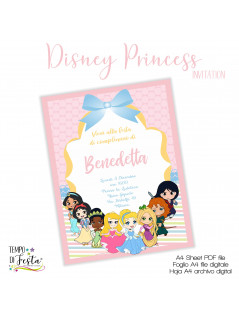 Principesse Disney inviti digitali per stampare