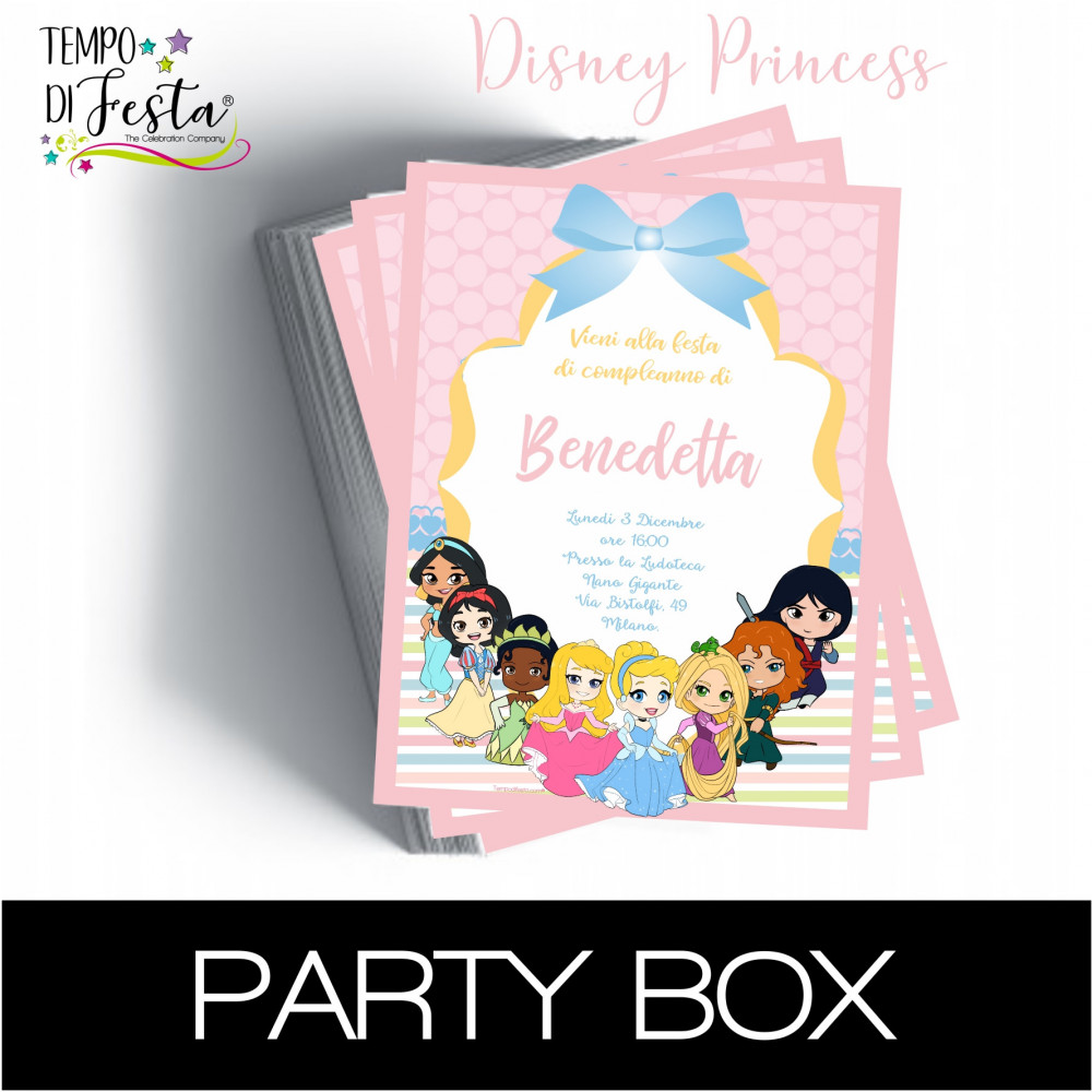 Principesse Disney inviti cartacei personalizzati