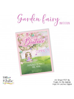 Garden fairy digital invitations