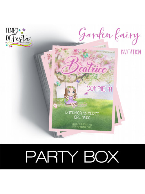 Garden fairy invitations in a box