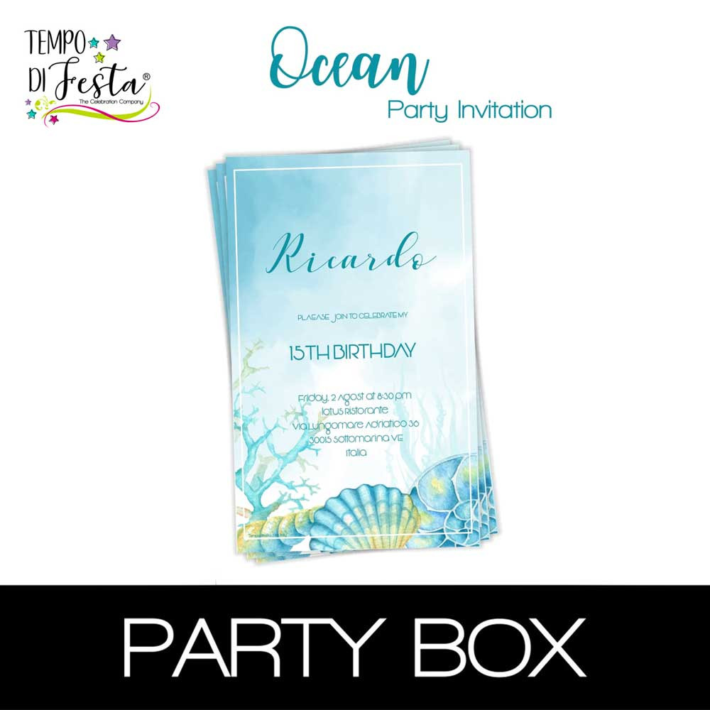 Oceano invitations in a box