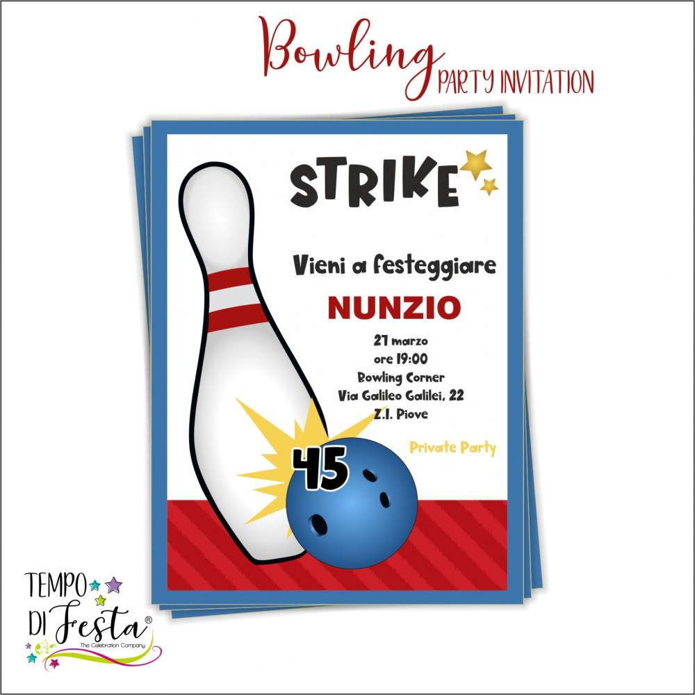 Bowling inviti stampabili