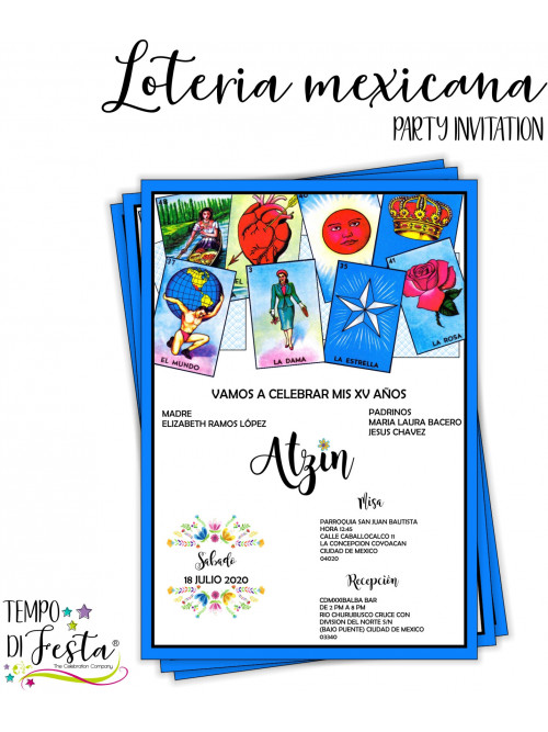 Lotería Mexicana themed invitations,