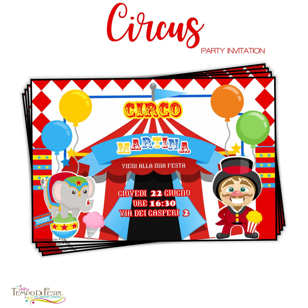 Circo invitaciones imprimibles