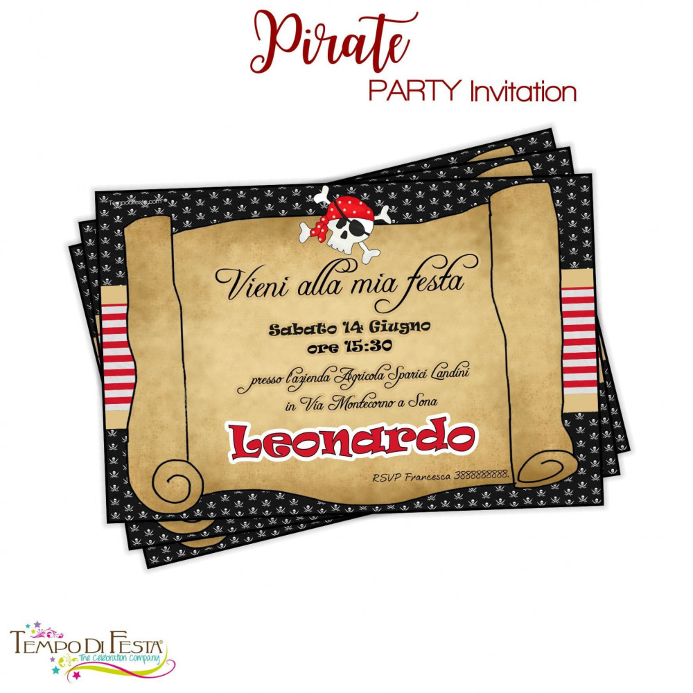 Pirate printable invitations