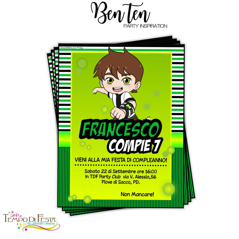 BEN 10 printable invitations