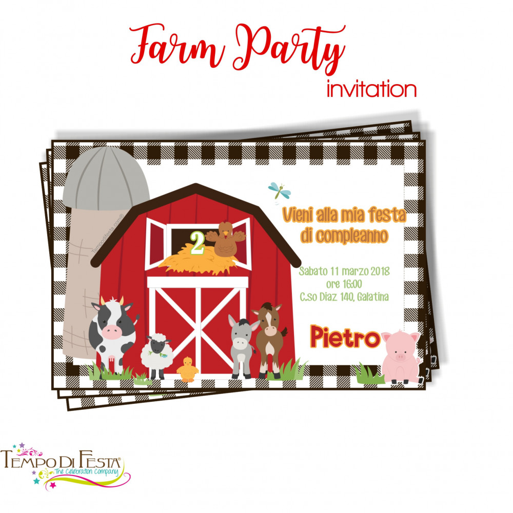 FARM CUSTOMIZED PARTY INVITATIONS