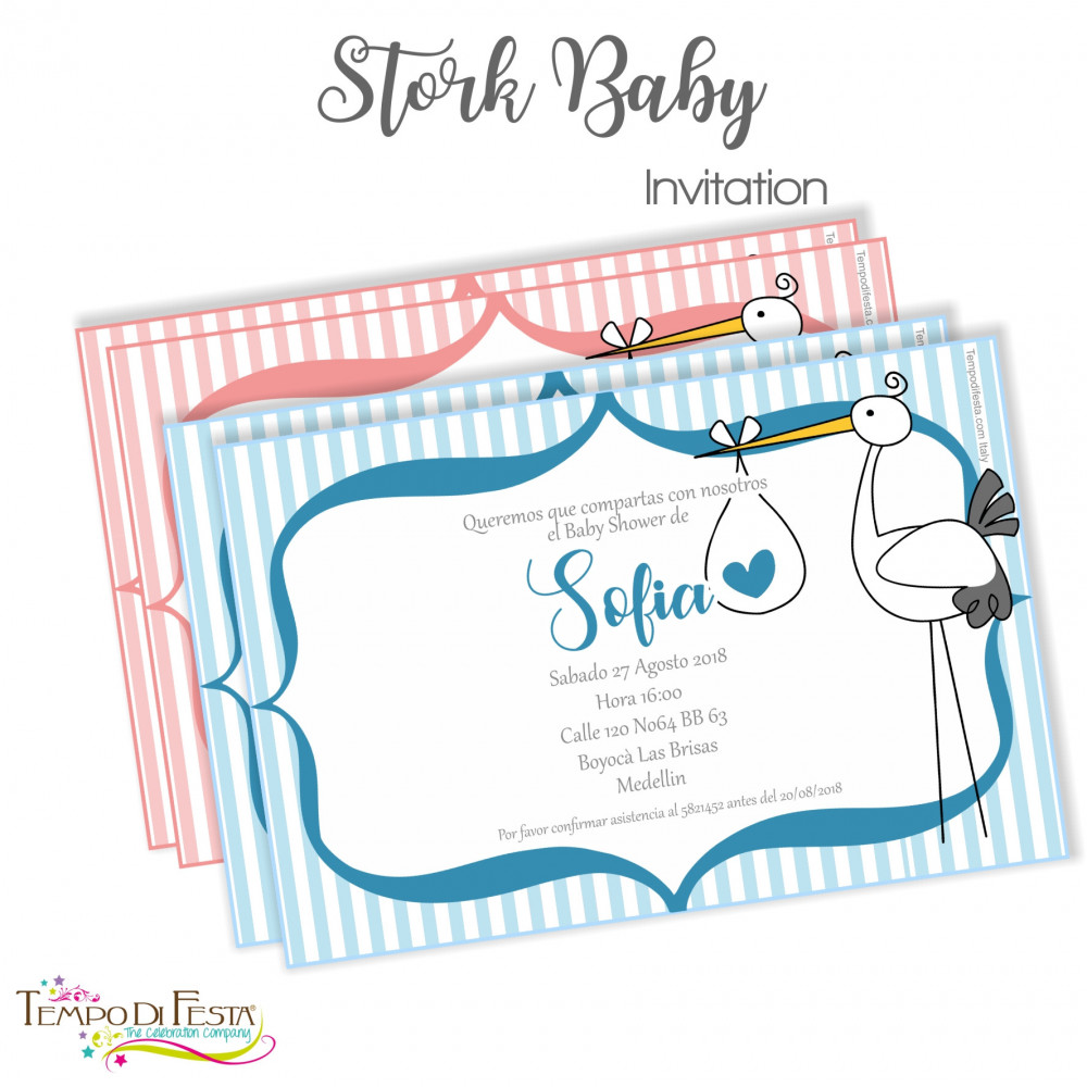 Stork printable invitations