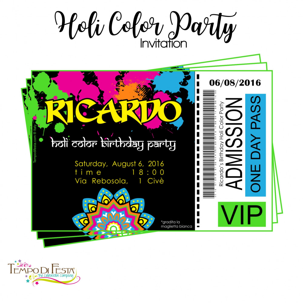 Holi Color invitaciones...