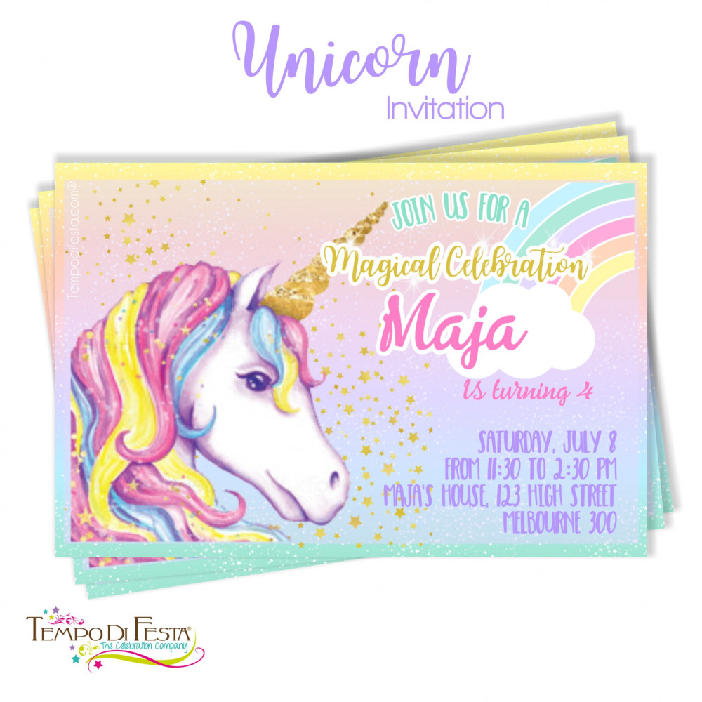 Unicornio invitaciones...