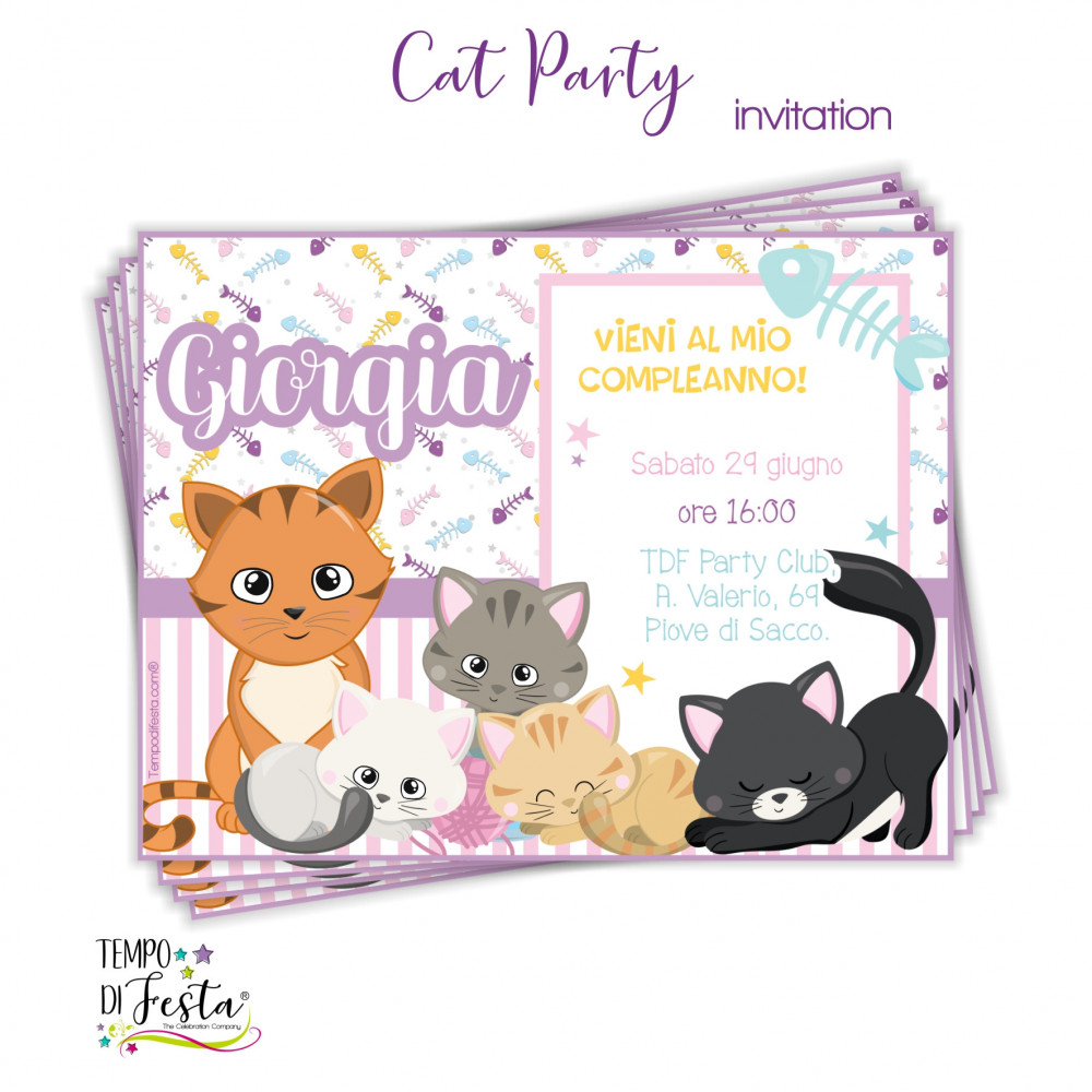 Gatos invitaciones imprimibles