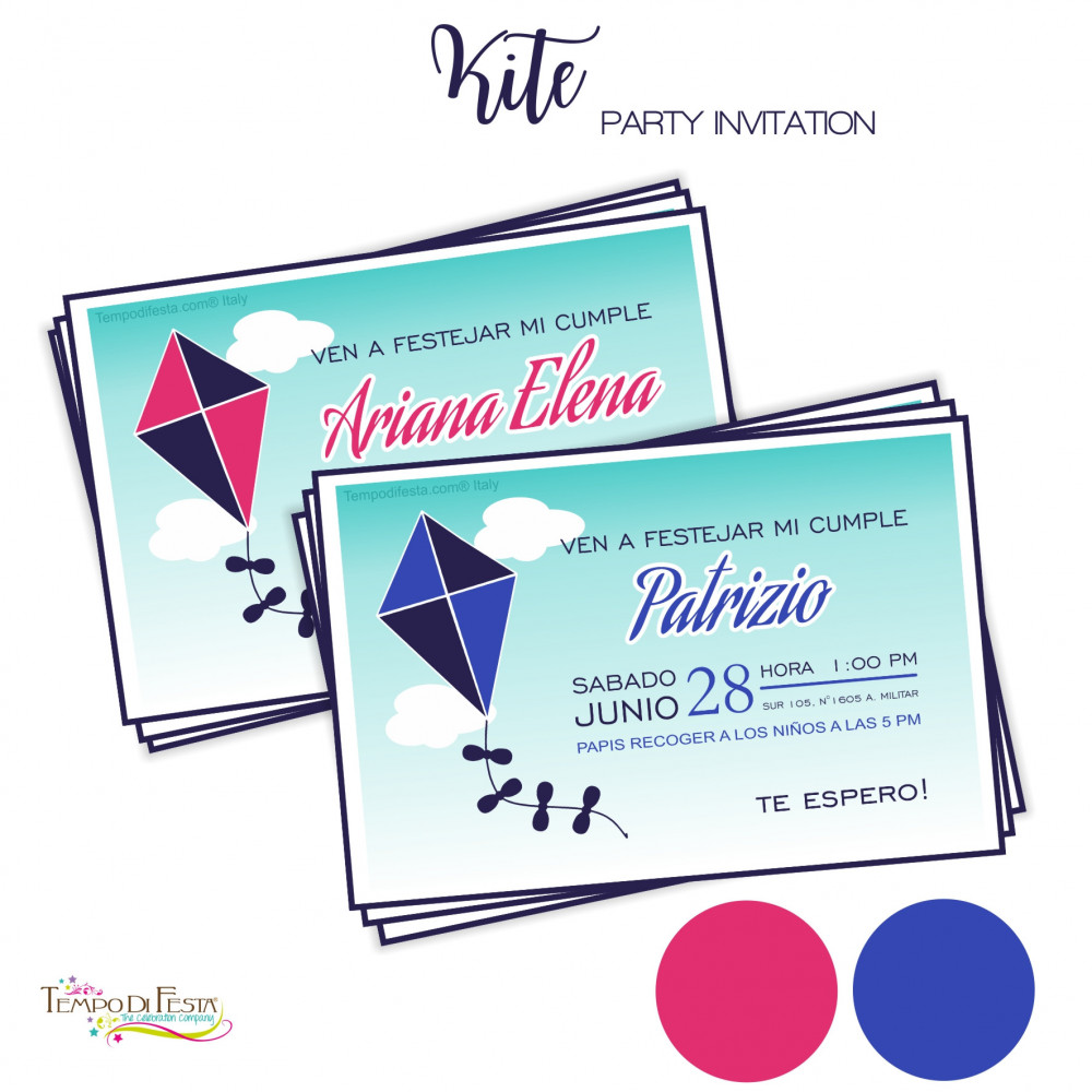 Kite printable invitations