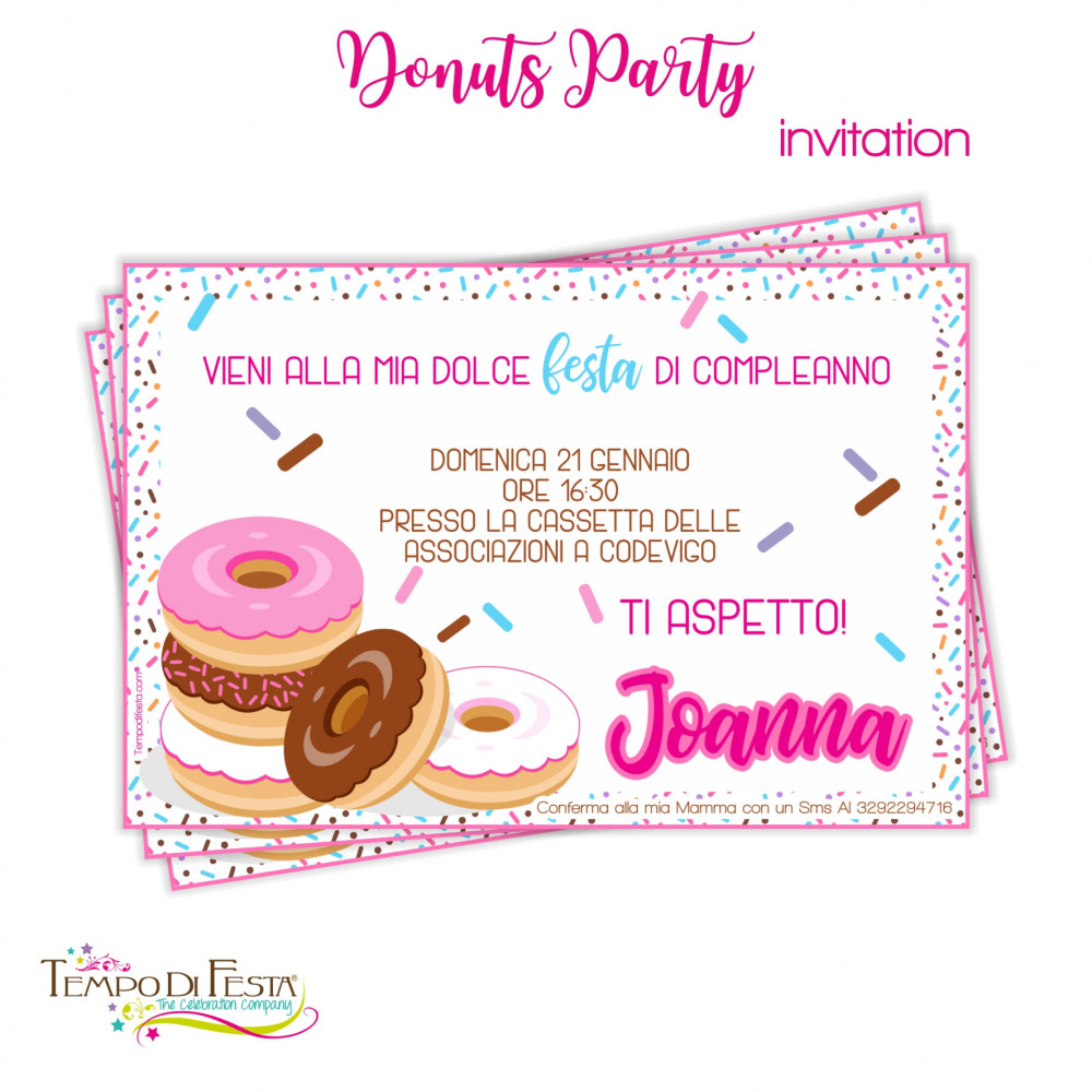 Donuts printable invitations