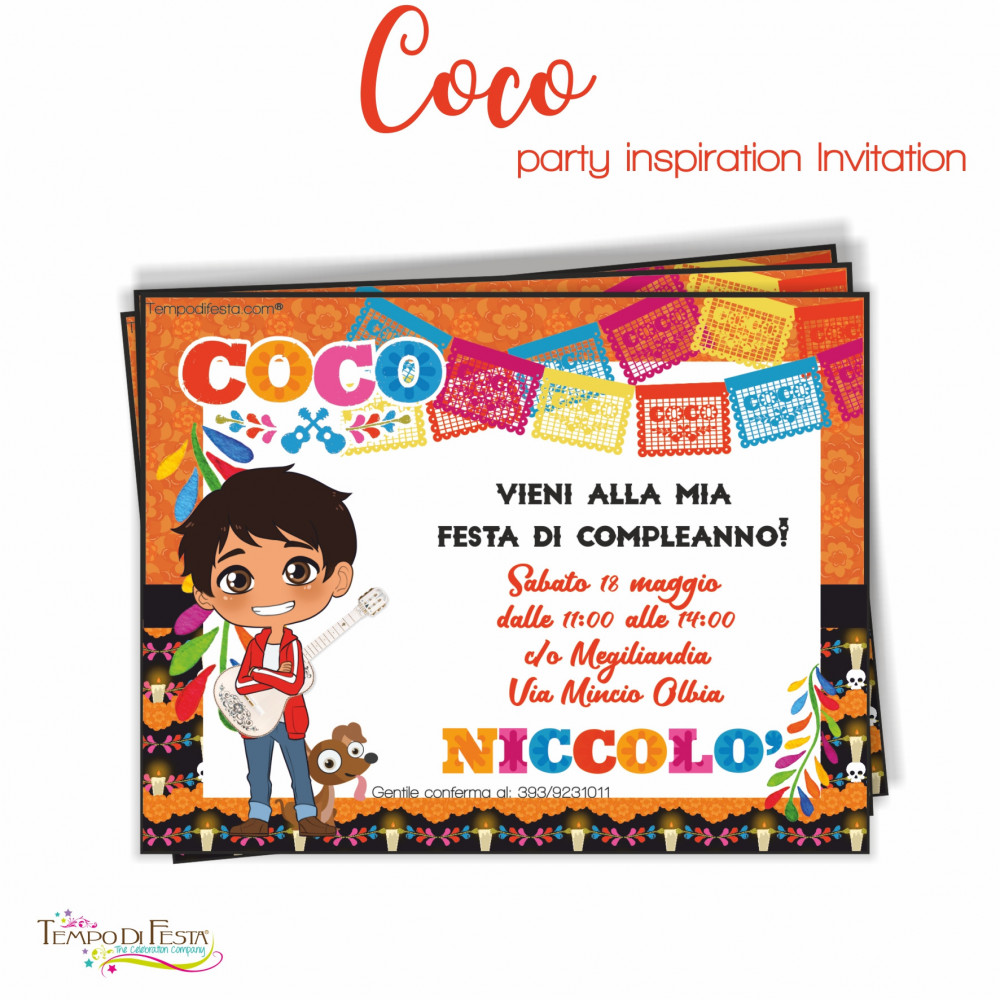 Coco invitaciones imprimibles