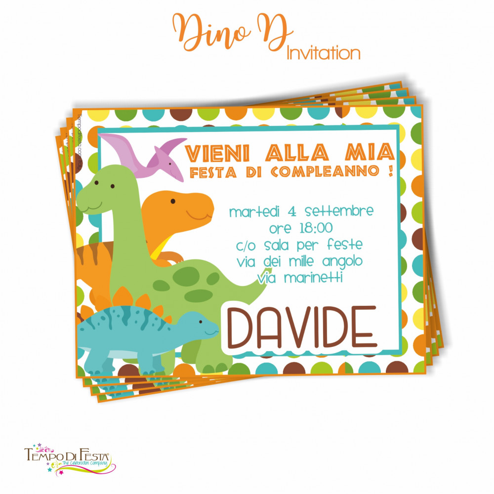 Dino D printable invitations