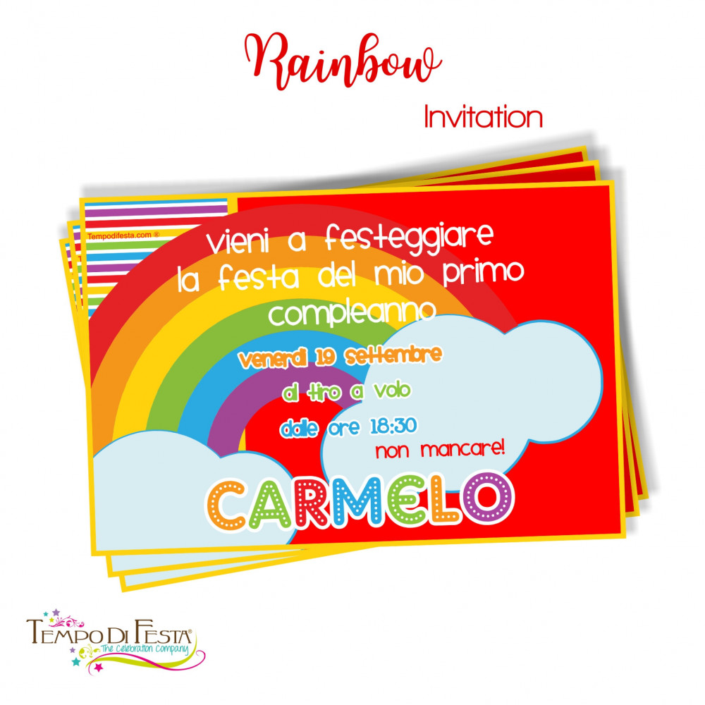 Rainbow printable invitations