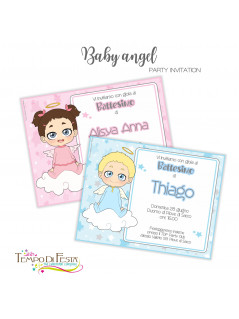 INVITI PER BATTESIMO, INVITI PER BABY SHOWER, INVITI ANGOLETTO