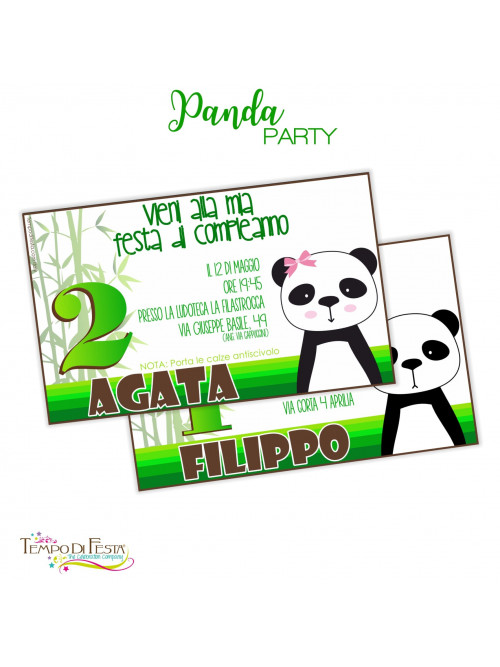 INVITI COMPLEANNO TEMA PANDA