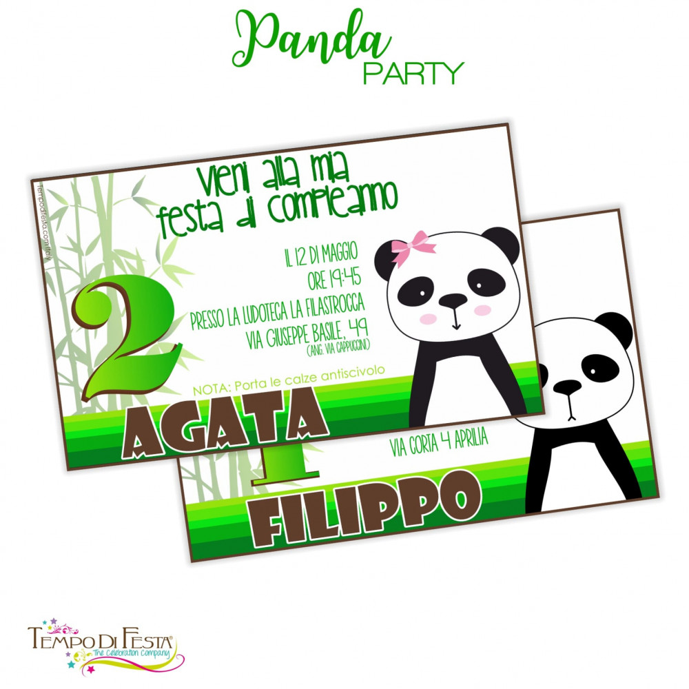 INVITI COMPLEANNO TEMA PANDA