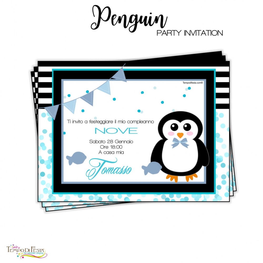 Penguin printable invitations