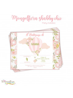 Shabby chic air balloon themed invitation