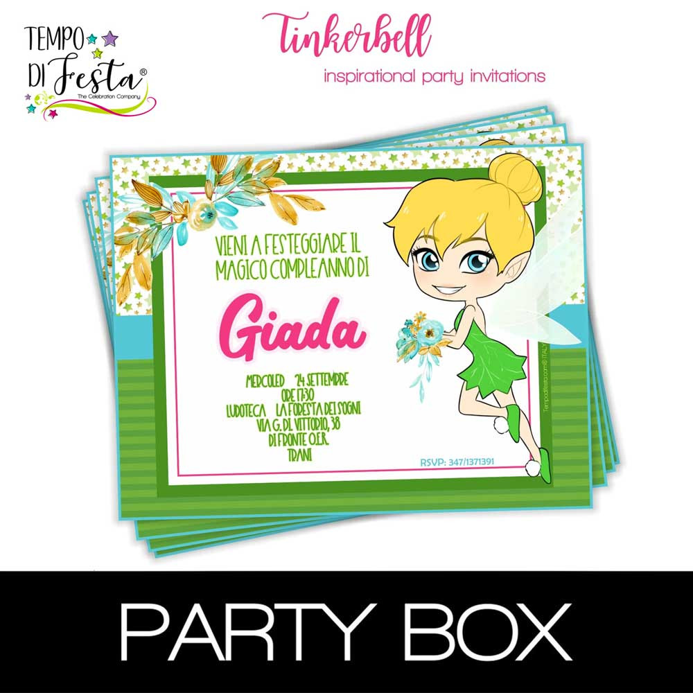 Tinkerbell invitations in a...