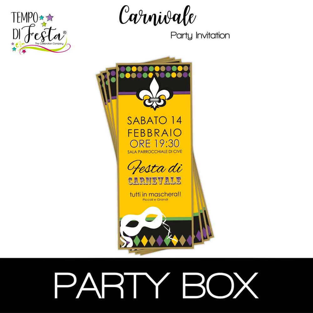 Carnival invitations in a box