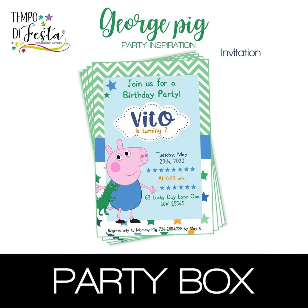 George Pig invitations in a...