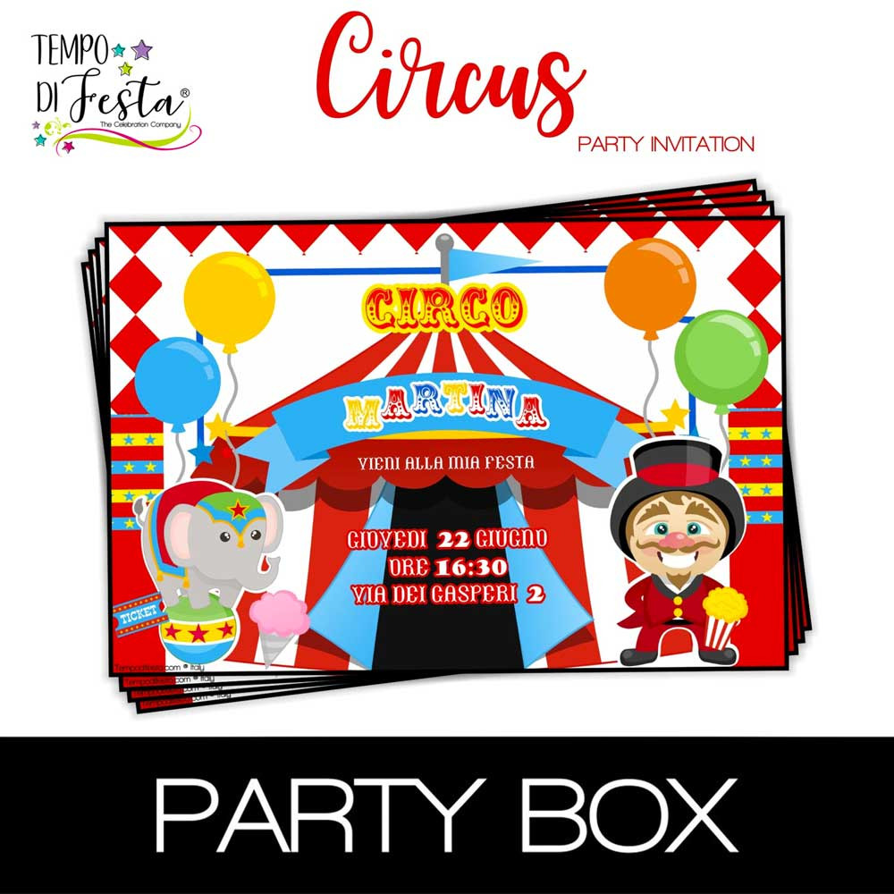 Circo invitaciones en papel