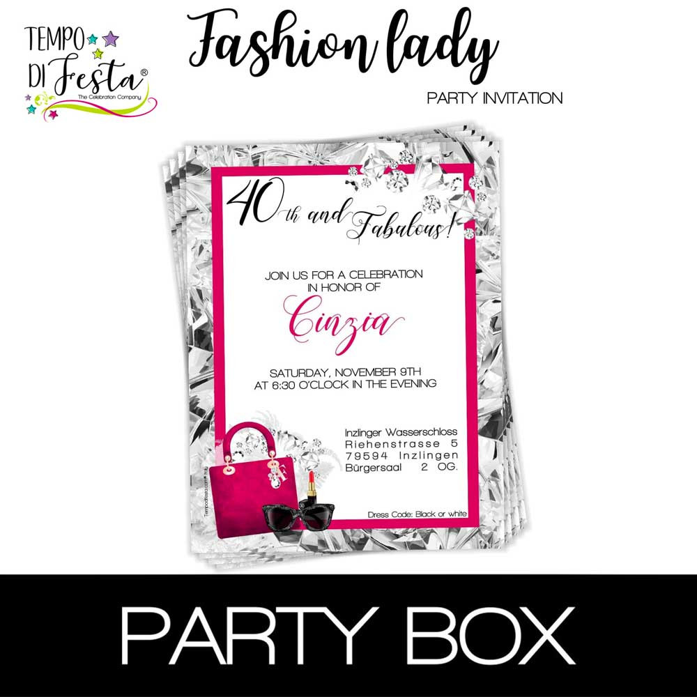 Fashion Lady invitations in...