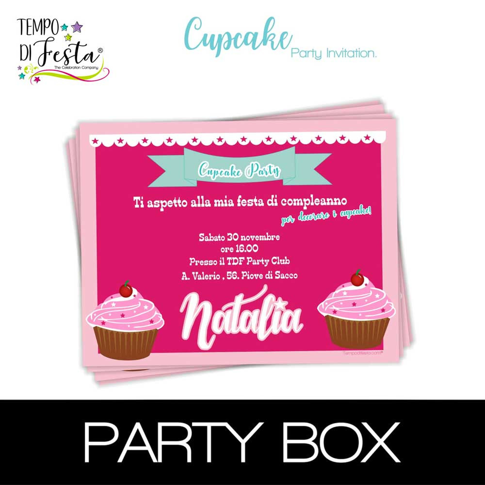 Cupcake invitations in a box